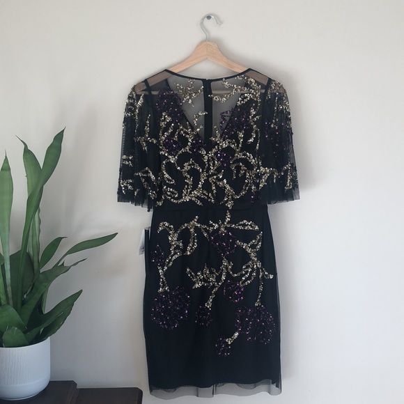 Aidan Mattox Sequin Beaded Cocktail Dress - Picture 9 of 15